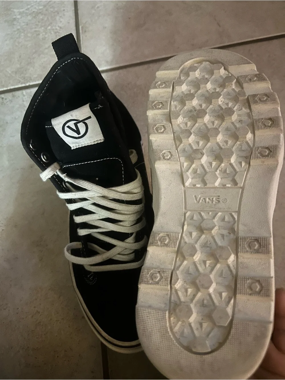 Vans Black High-Top Sneakers with White Laces
